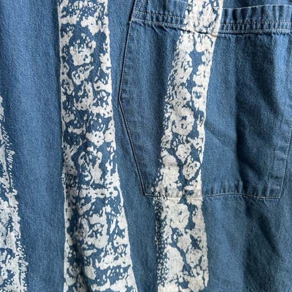 Vintage Blue Denim Shift Dress with Handprinted Giraffes Plus Size 1x - Picture 5 of 9